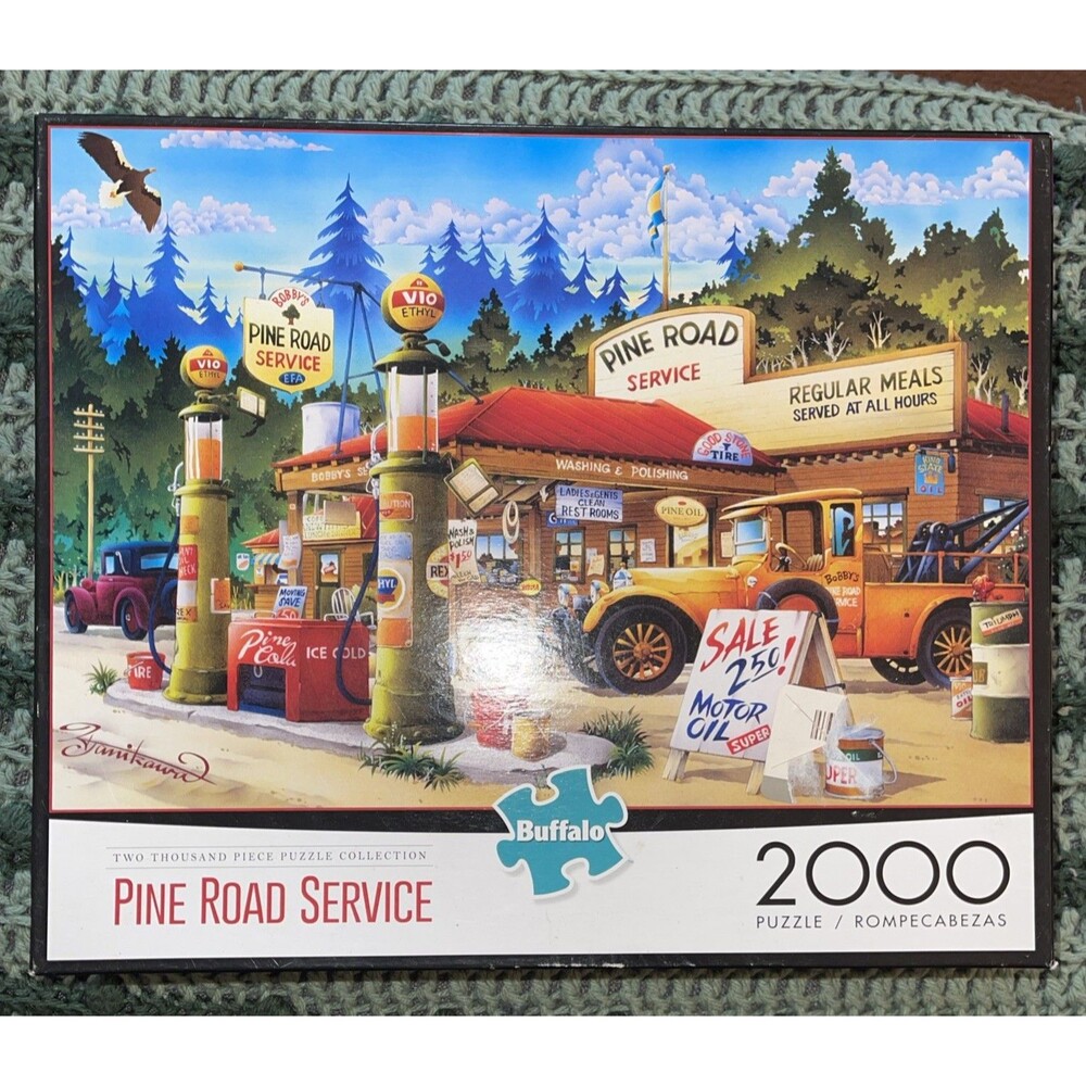 2000 Piece Puzzle "Pine Road Service"  38.5" x 26.5" - Buffalo Games - EUC